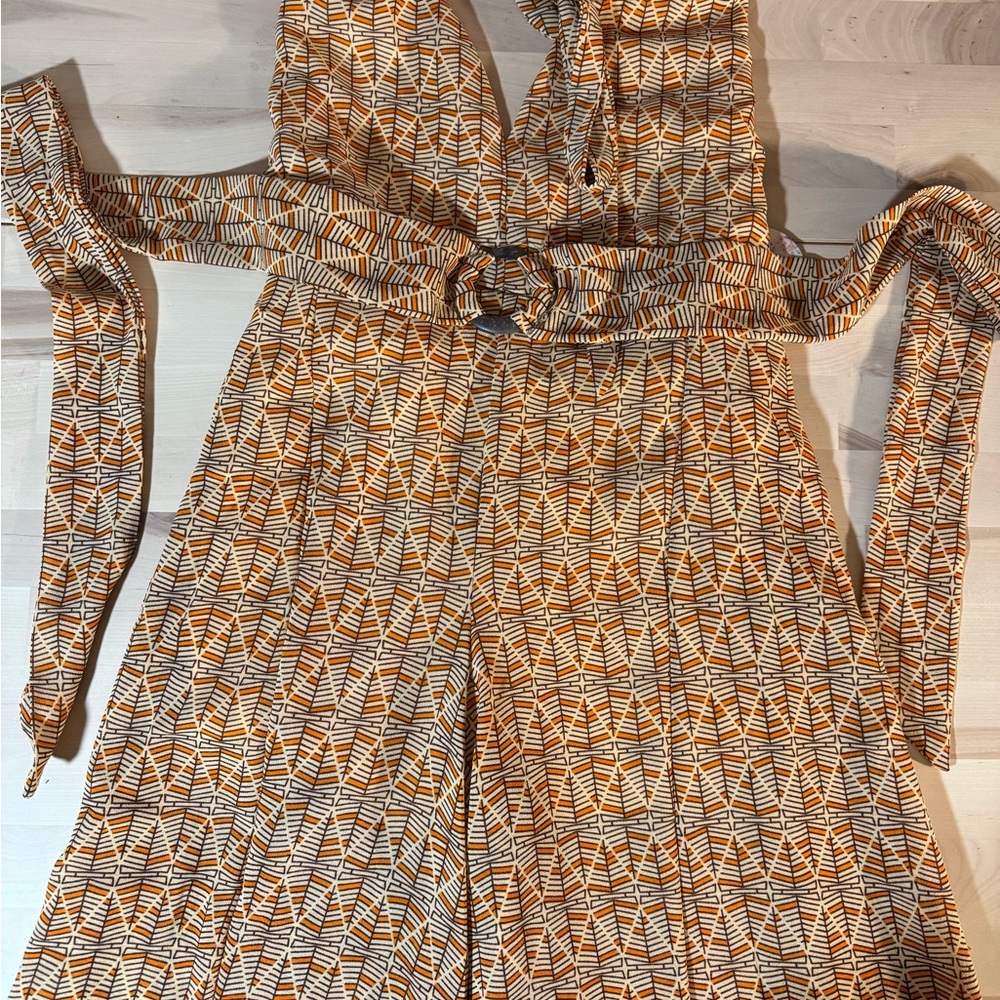 Geometric Patterned Beachy Jumpsuit